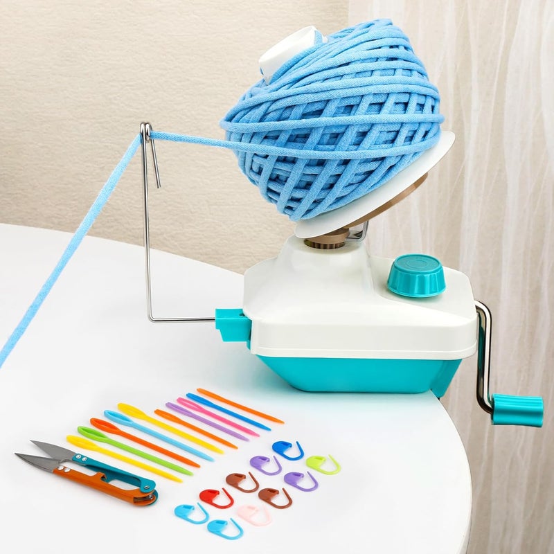 Kogyxe Yarn Winder, Yarn Ball Winder, Hand-Operated Easy-to-Install Yarn Cake Winder Spinner, Knitting Yarn Roller with Yarn Needles Set for Crocheting, The Helper for Knitting Lovers - Image 1